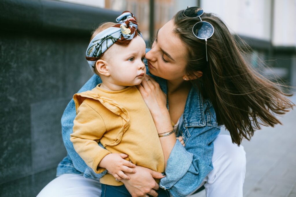 Woman holding baby