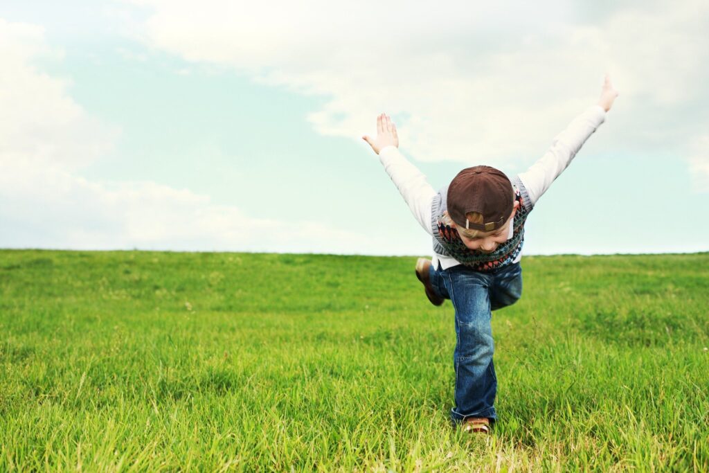 Young boy in field