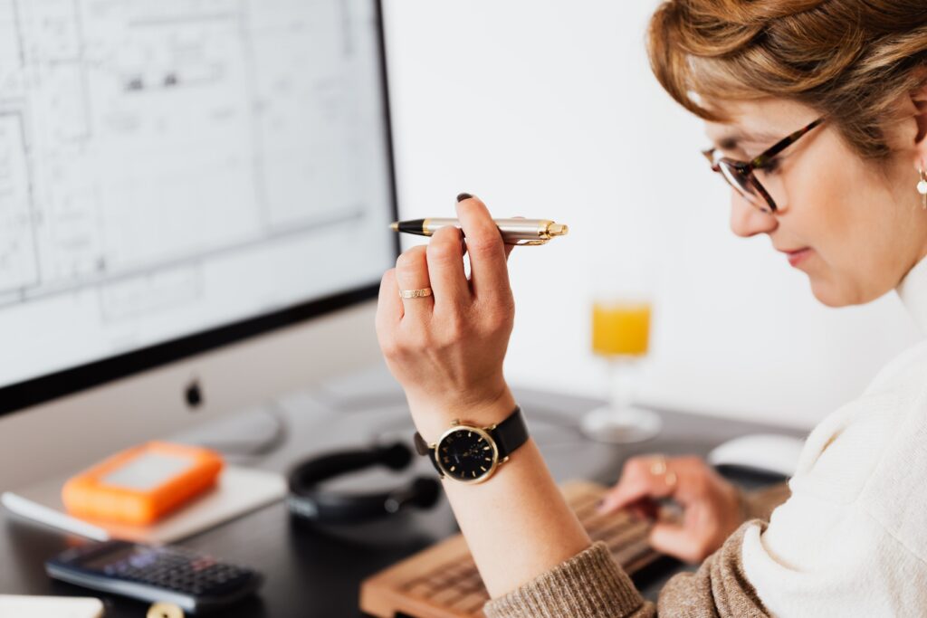 Woman working out funds