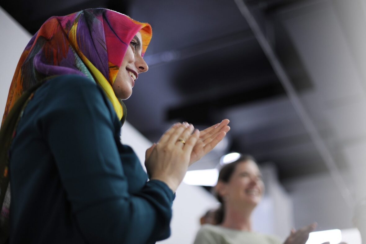 Woman clapping
