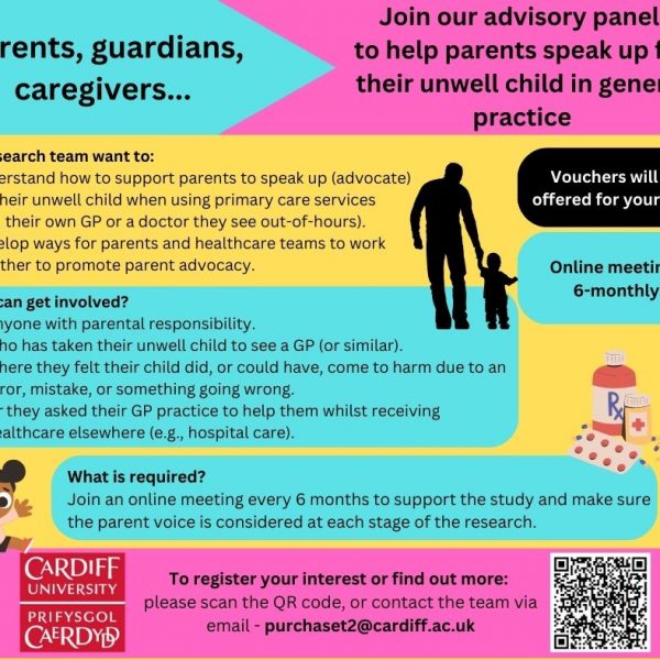 Ymunwch â’n panel cynghorol i helpu rhieni i siarad dros eu plant sal yn ymarfer cyffredinol