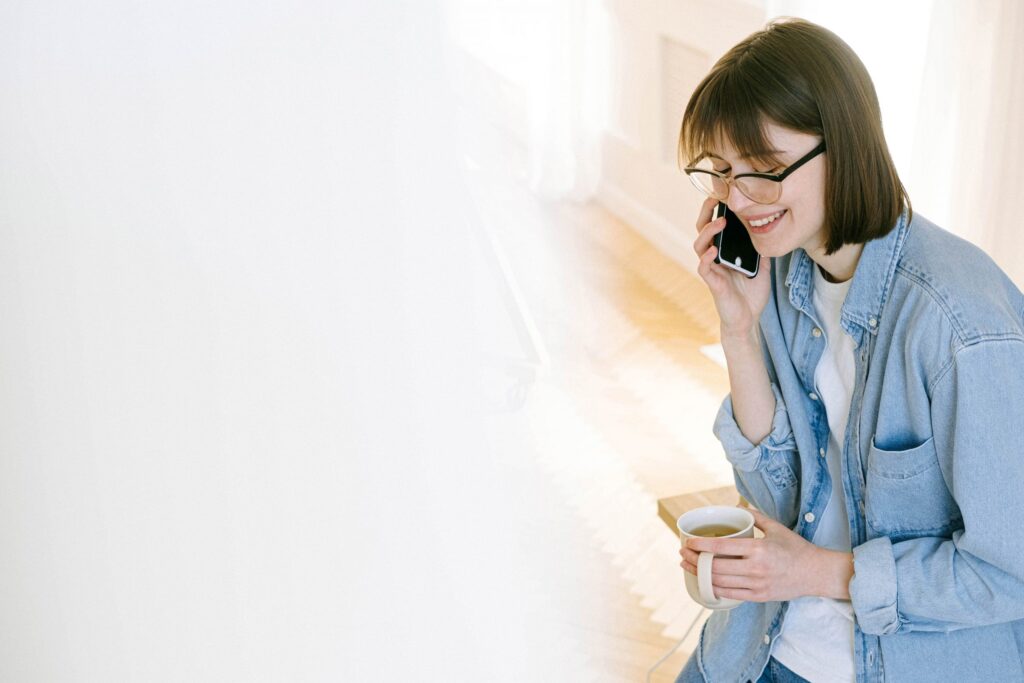 Woman talking on phone