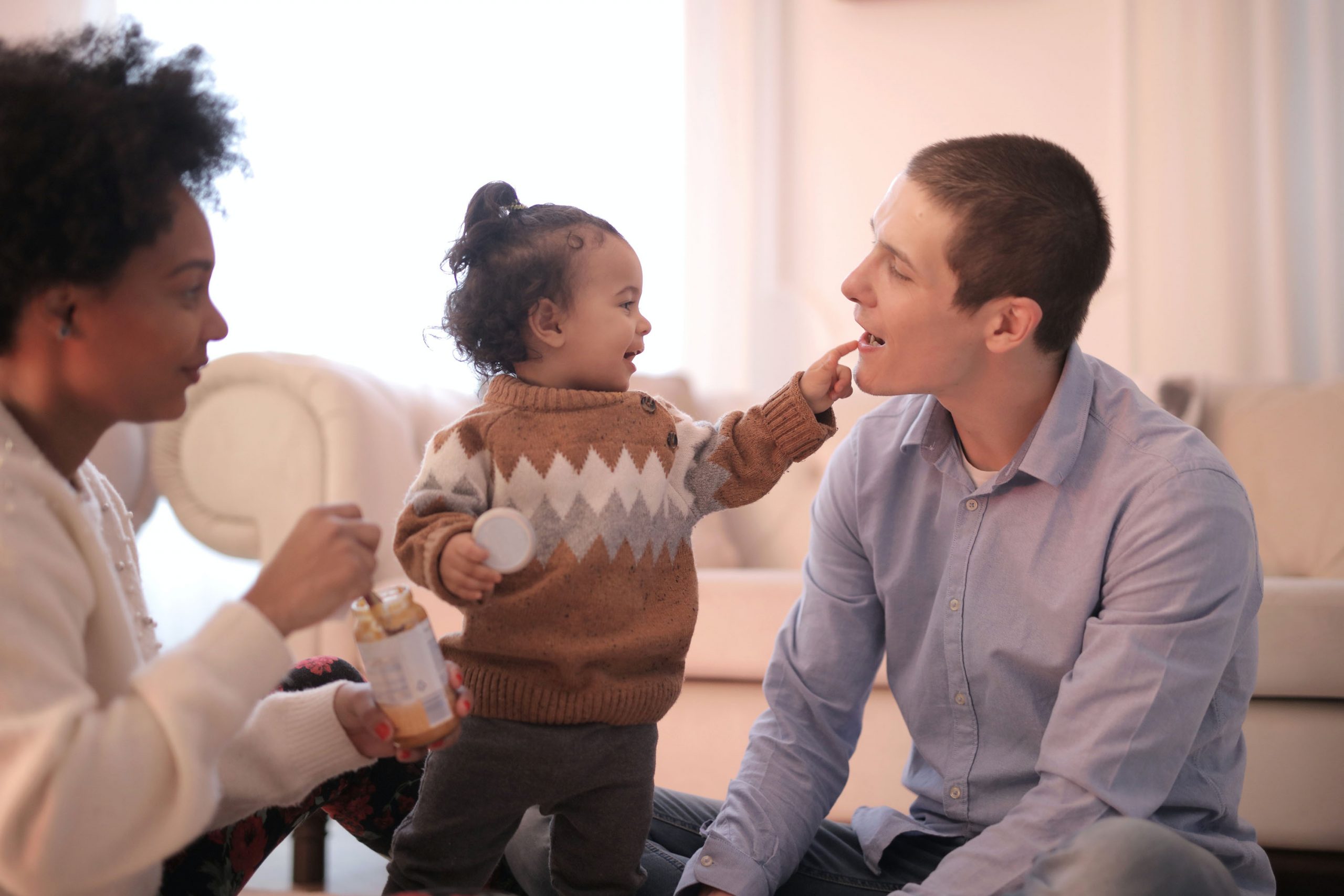 Family together at home