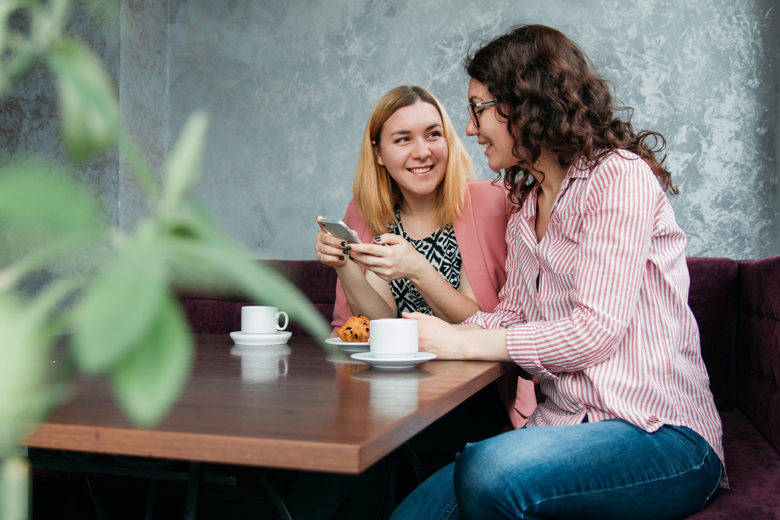 Two women talking