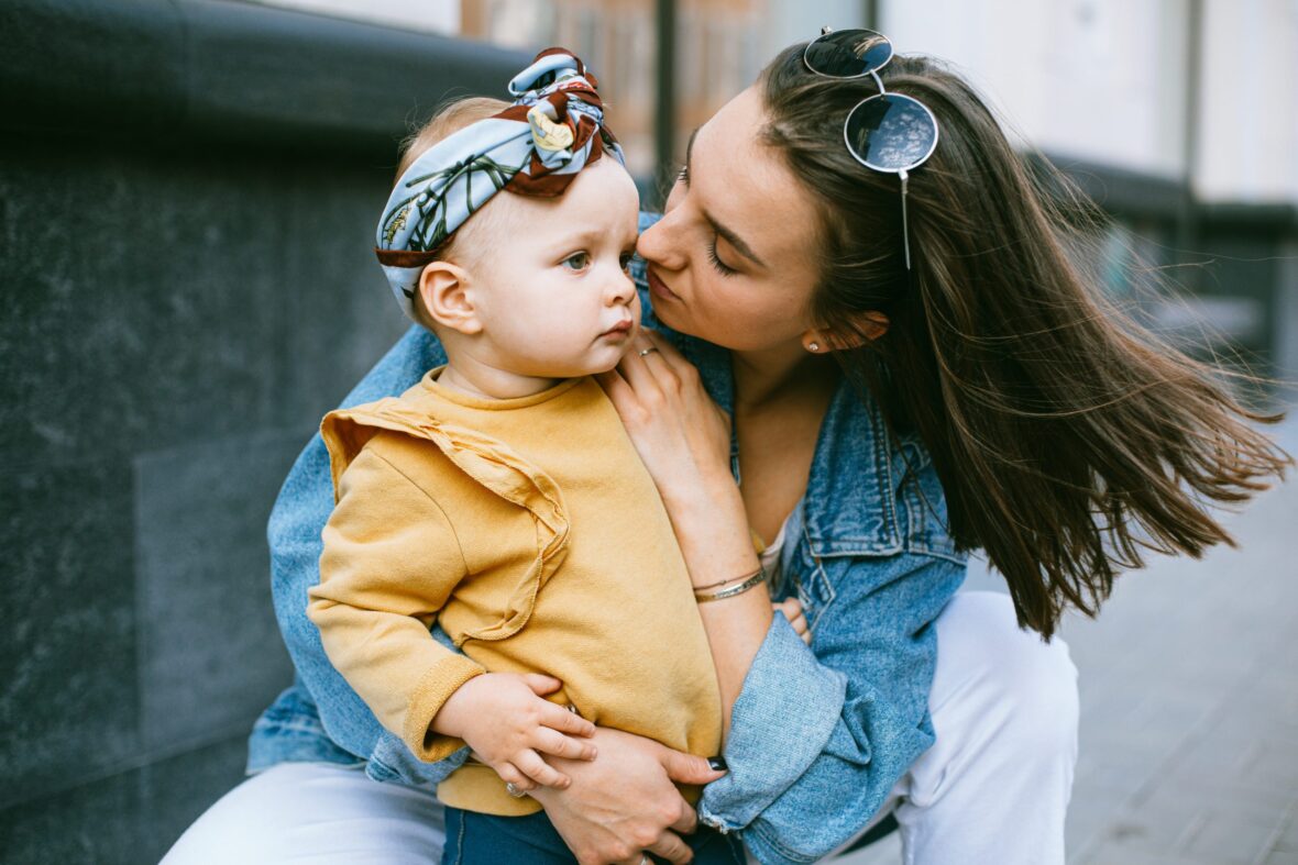 Woman holding baby