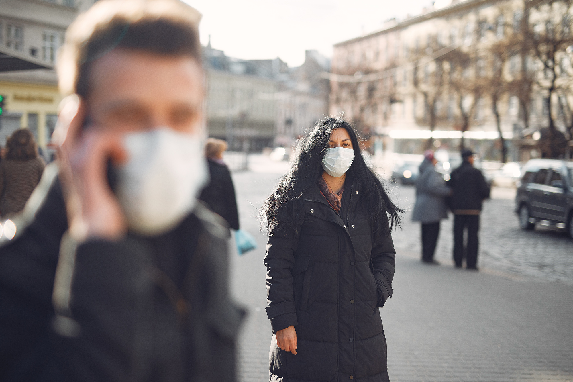 Woman wearing mask