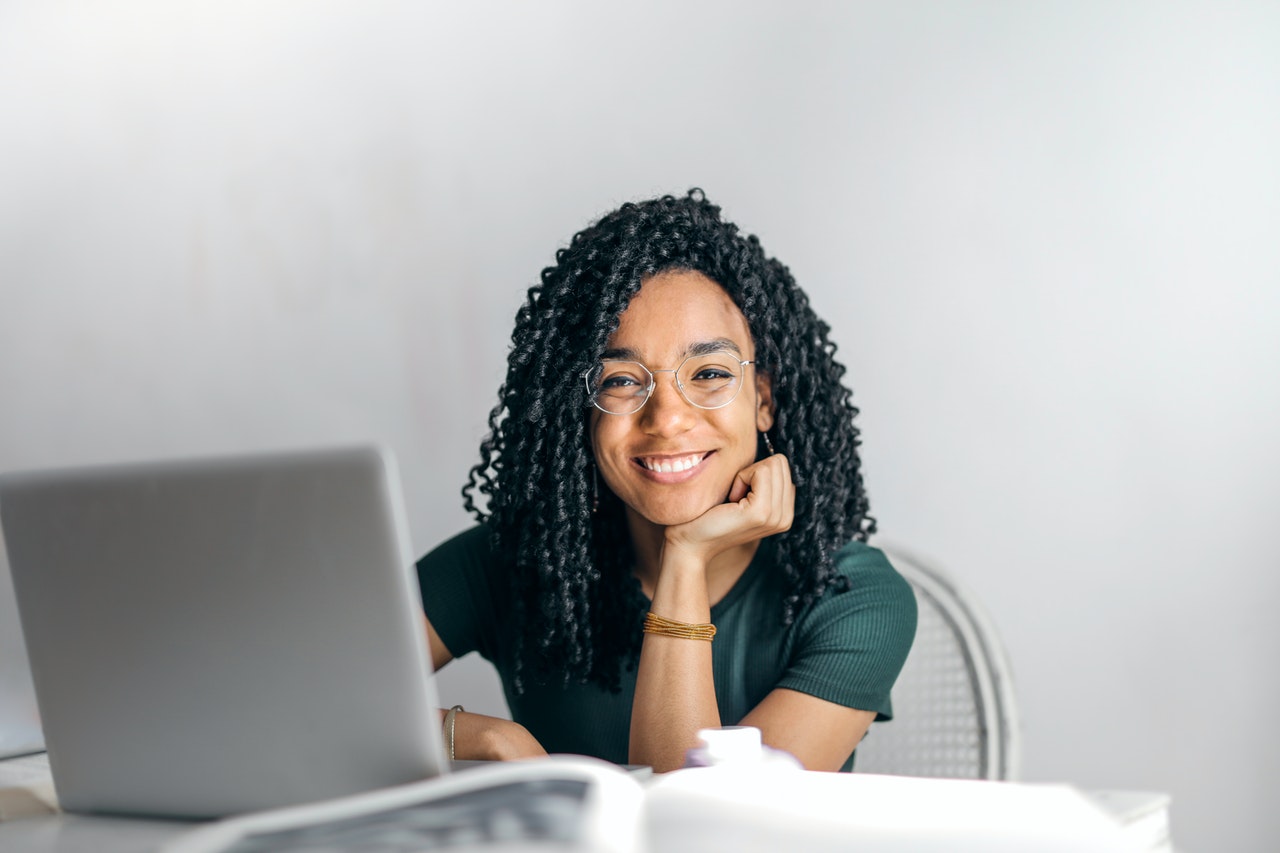 Young person with laptop