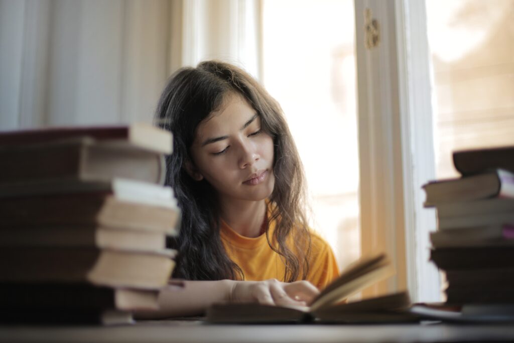 Young person studying