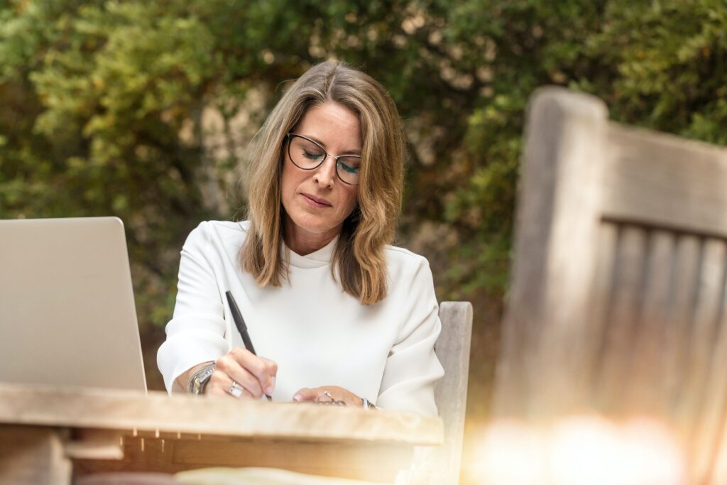 Woman with laptop