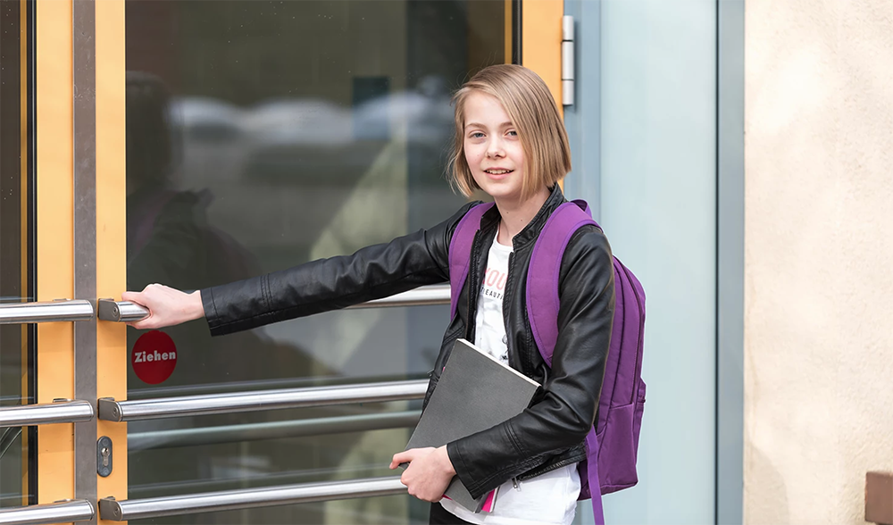 Young boy at school