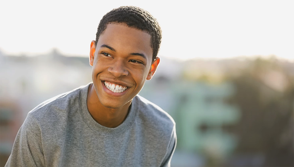 Young person smiling