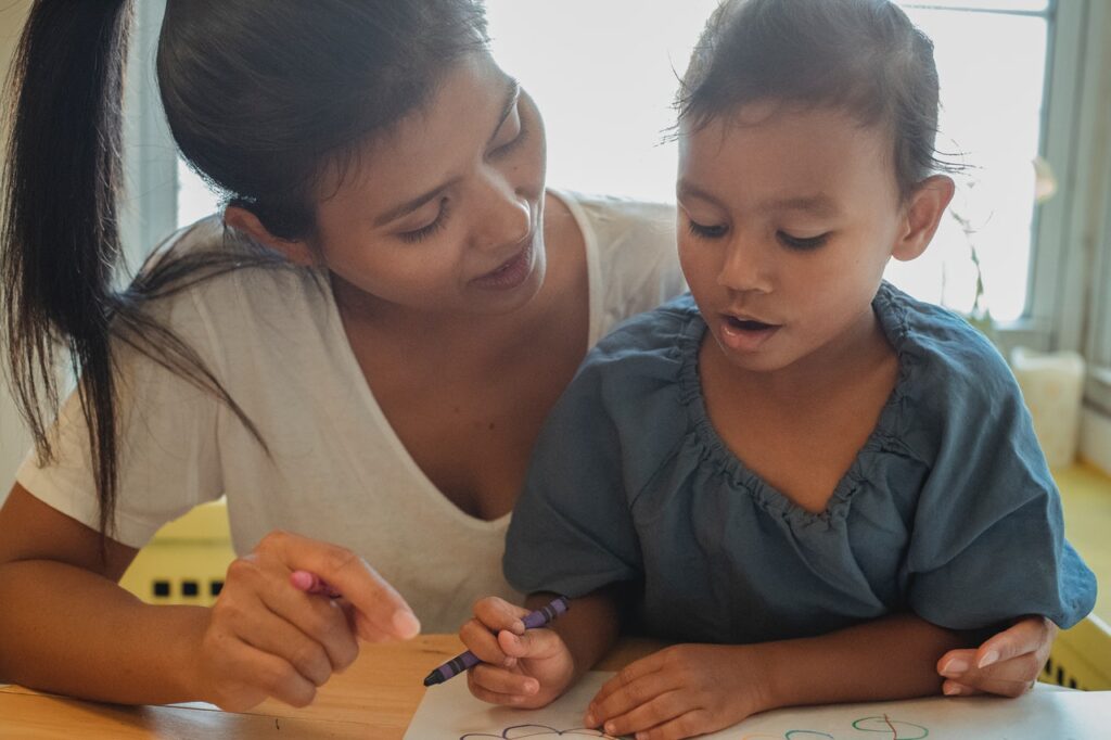 Woman and young girl