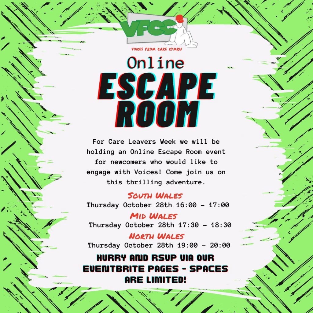 Voices from Care Cymru online escape room event