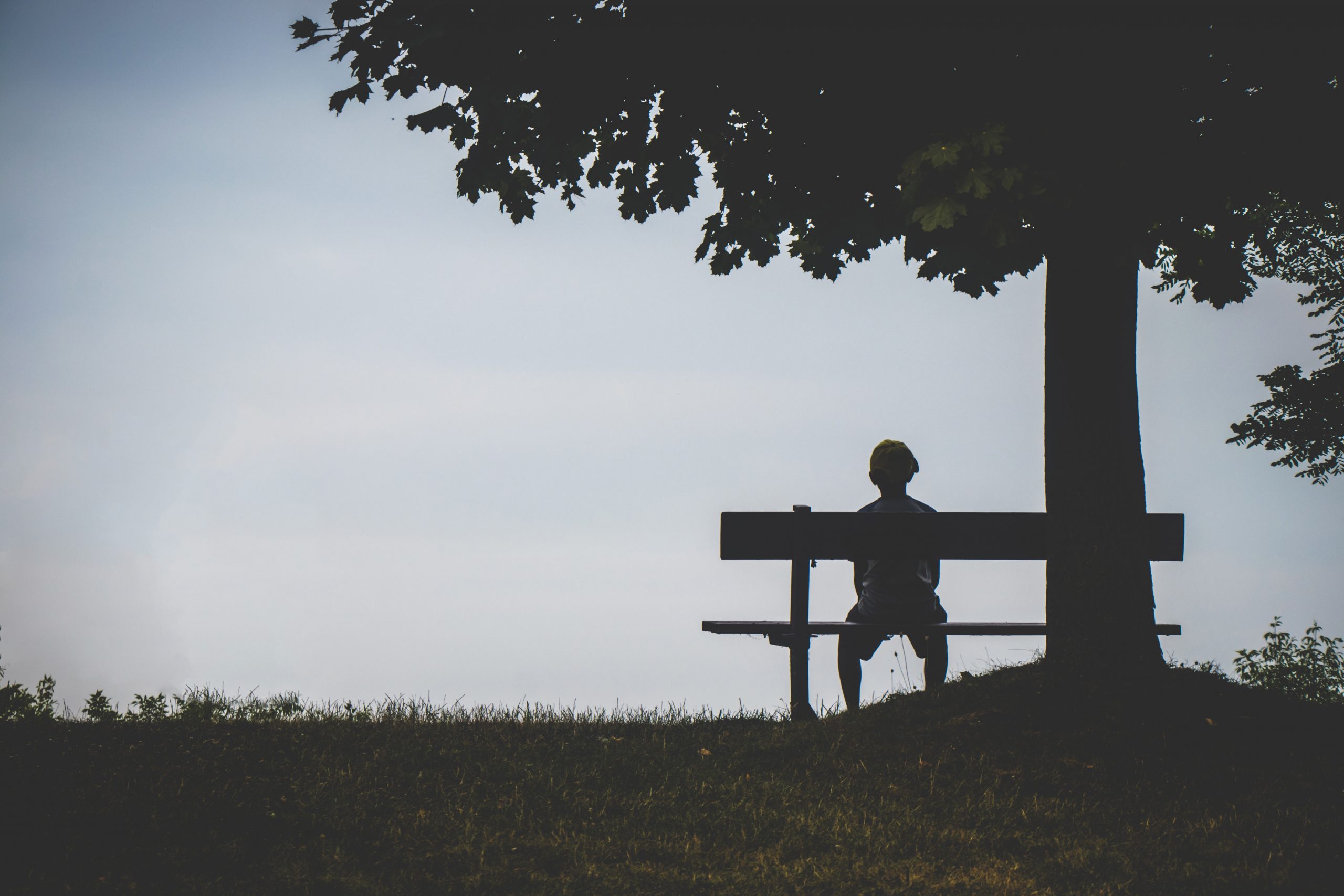 Child sat in a bench