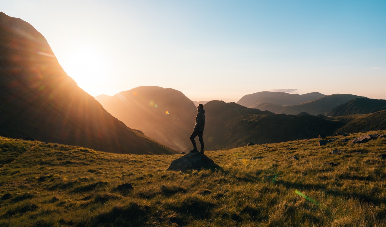 Man standing alone in nature