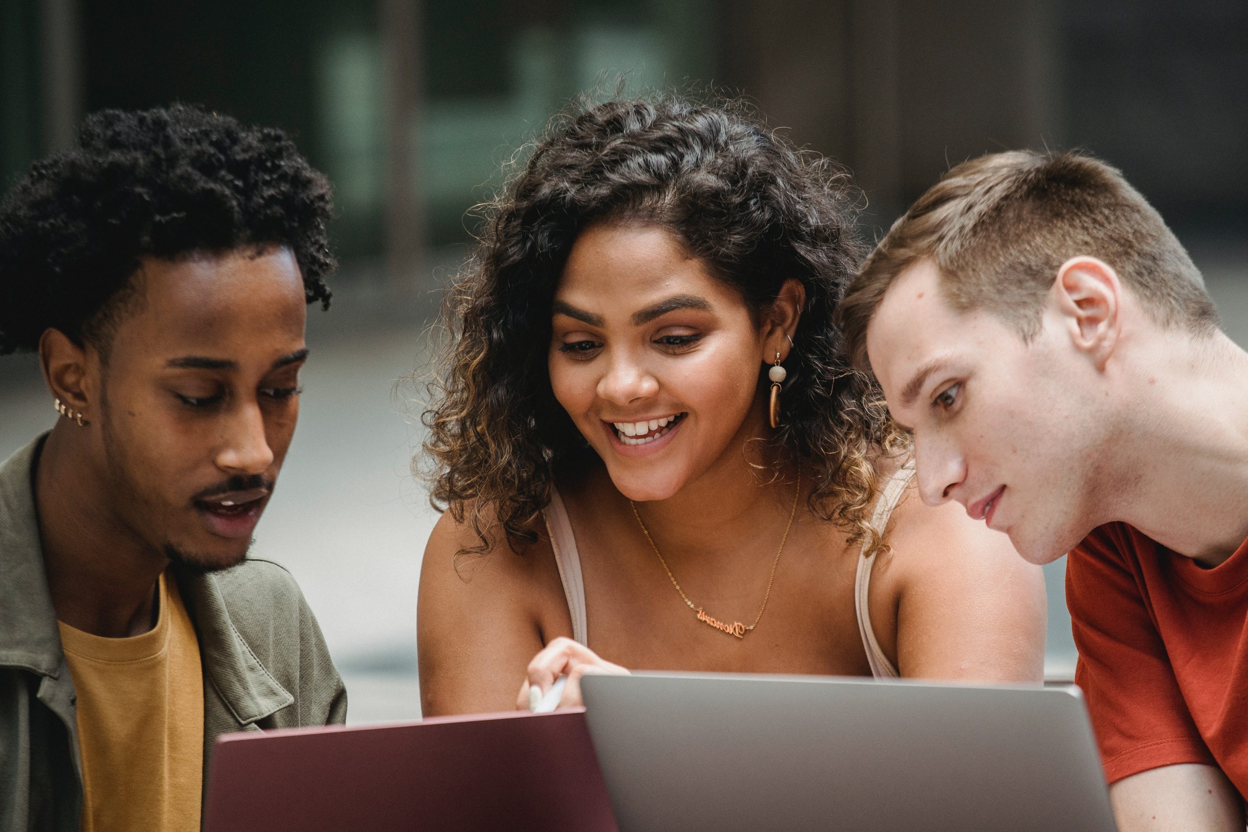 Young people studying together