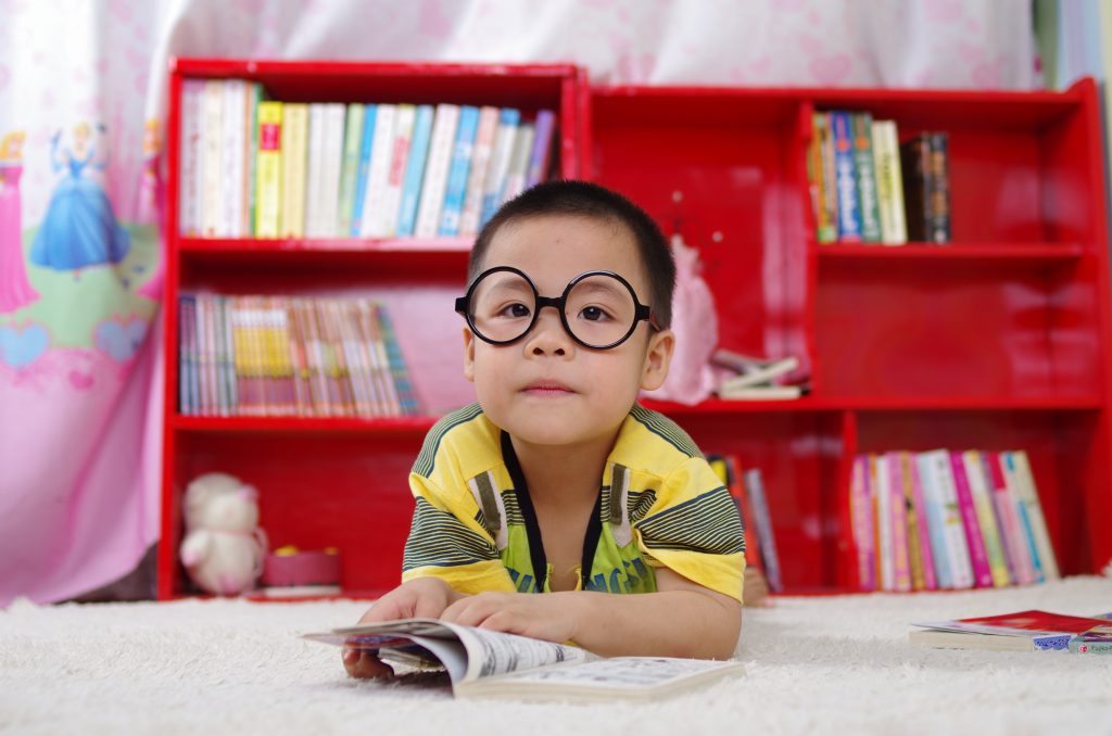 Child with book