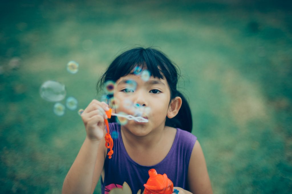 Girl and bubbles