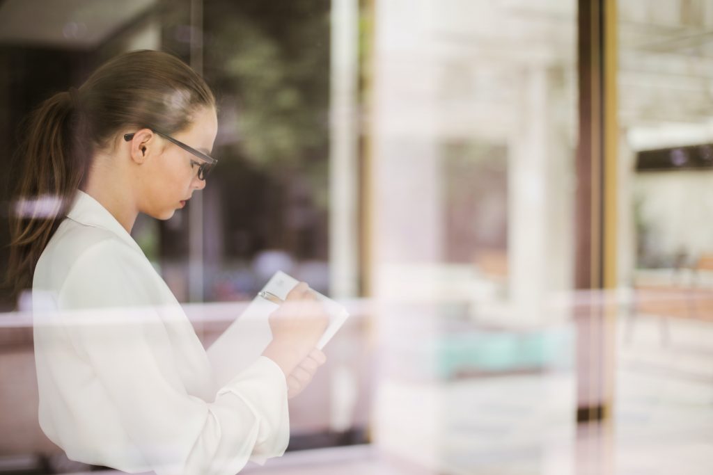 Young woman working