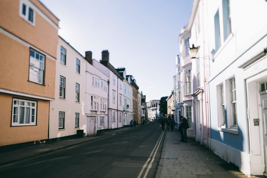 A street with buildings