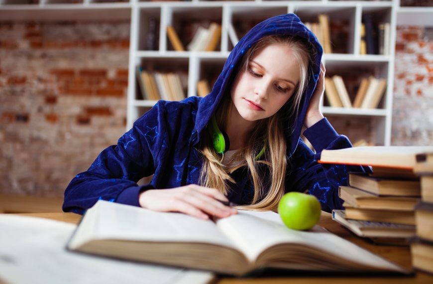 Girl studying